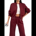 thumbnail image 3 of Conjuntos de Salón para Mujer, Conjunto Deportivo de 2 Piezas, Sudadera, Pantalón Deportivo de Pierna , Conjunto Deportivo A Juego Vino Tinto XXL, 3 of 9