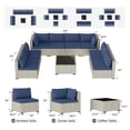 thumbnail image 7 of MRUAKA 9 Pieces Patio Conversation Set, Outdoor Sectional PE Rattan Wicker Furniture Seat,NAVY, 7 of 7
