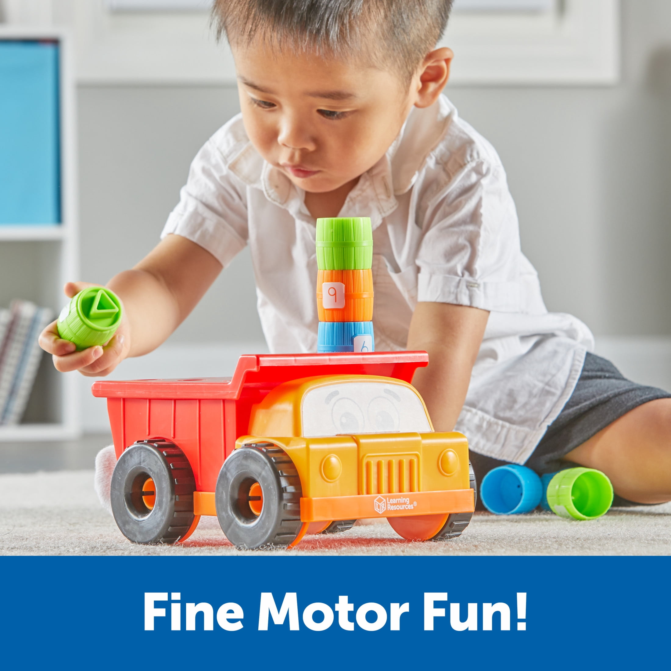 Learning Resources Tony Peg Stacker Dump Truck Toy for Toddlers, 10 Pieces, Ages 18 Months Plus