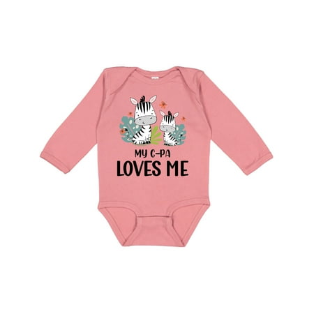 

Inktastic Zebra My G-Pa Loves Me Gift Baby Boy or Baby Girl Long Sleeve Bodysuit