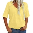 thumbnail image 7 of Pimfylm Womens Cap Sleeve Crop Tops Cotton V Neck T Shirt Boxy Loose Fit Short Sleeves Tee Summer Fashion Clothes 2025 Yellow, XL, 7 of 7