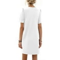 thumbnail image 2 of Boho Dresses For Women 2025, Shift Dress V Neck Short Sleeves Solid Color Casual Flowy Summer Dresses Mens Pants Vacation Dresses Tropical Petite Black Formal Dresses Tennis (L, White) ZMTing, 2 of 4
