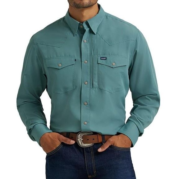 Wrangler FA25 PERFROMANCE SNAP LS - MPF32511G Pine 2XT