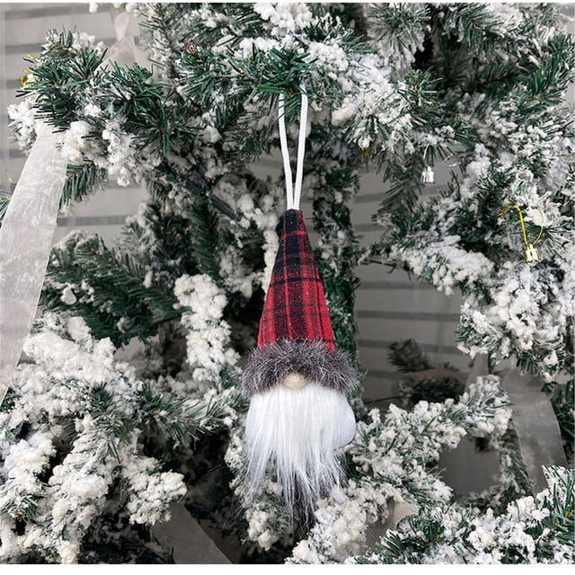 XWSHYW Decoraciones para El Hogar Colgante de Bebé Sin Rostro con Gorro Navideño, Muñeco Enano Rudolph