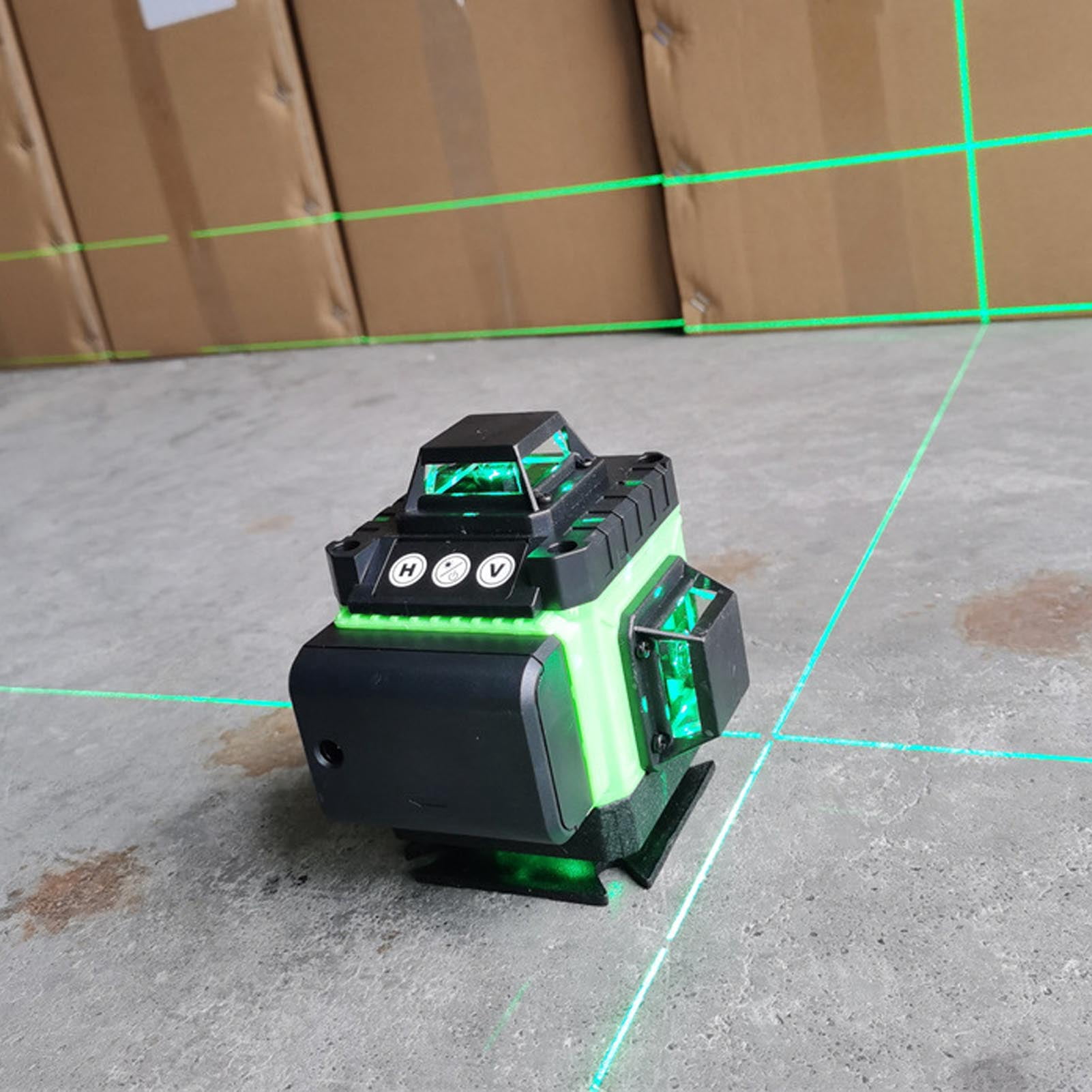 BOKYAN 16 Line Laser Level Green Beam Infrared Self Leveling Tool with Remote Control for Outdoor and Indoor Construction DIY Projects
