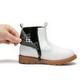thumbnail image 6 of kkdom Boys Girls Chelsea Boots Ankle Boots Zipper Booties Unisex White 5.5 Toddler, 6 of 6