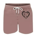 thumbnail image 4 of BiZtdJrK Mens Lightweight Sports Shorts Summer Casual Drawstring Elastic Waist Beach Shorts Fashion Heart Print 4 Inch Shorts with Pockets Pink XXXL, 4 of 5