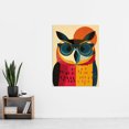 thumbnail image 4 of Artery8 Owl Bird Shades Sunglasses Fun Colourful Painting For Living Room Extra Large XL Wall Art Poster Print, 4 of 5