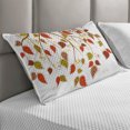 thumbnail image 2 of Autumn Quilted Pillowcover, Branches with Fall Leaves Seasonal Colors Nature Environment Foliage, Standard King Size Accent Pillow Cover for Bedroom, 36" x 20", Burnt Sienna Brown Green, by Ambesonne, 2 of 2