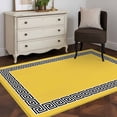 thumbnail image 4 of Non-Slip Rug Pad Rugs Greek Ethnic Key Texture Rectangle Area Rugs 3x5Ft Soft Carpet Pads for Living Room Kids Room, Twist Stripe Line on Yellow, 4 of 9