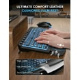 thumbnail image 4 of Wireless Keyboard and Mouse Combo - Ergonomic Wave Rechargeable Keyboard with Soft Leather Wrist Rest, RGB Backlit -Black, 4 of 8