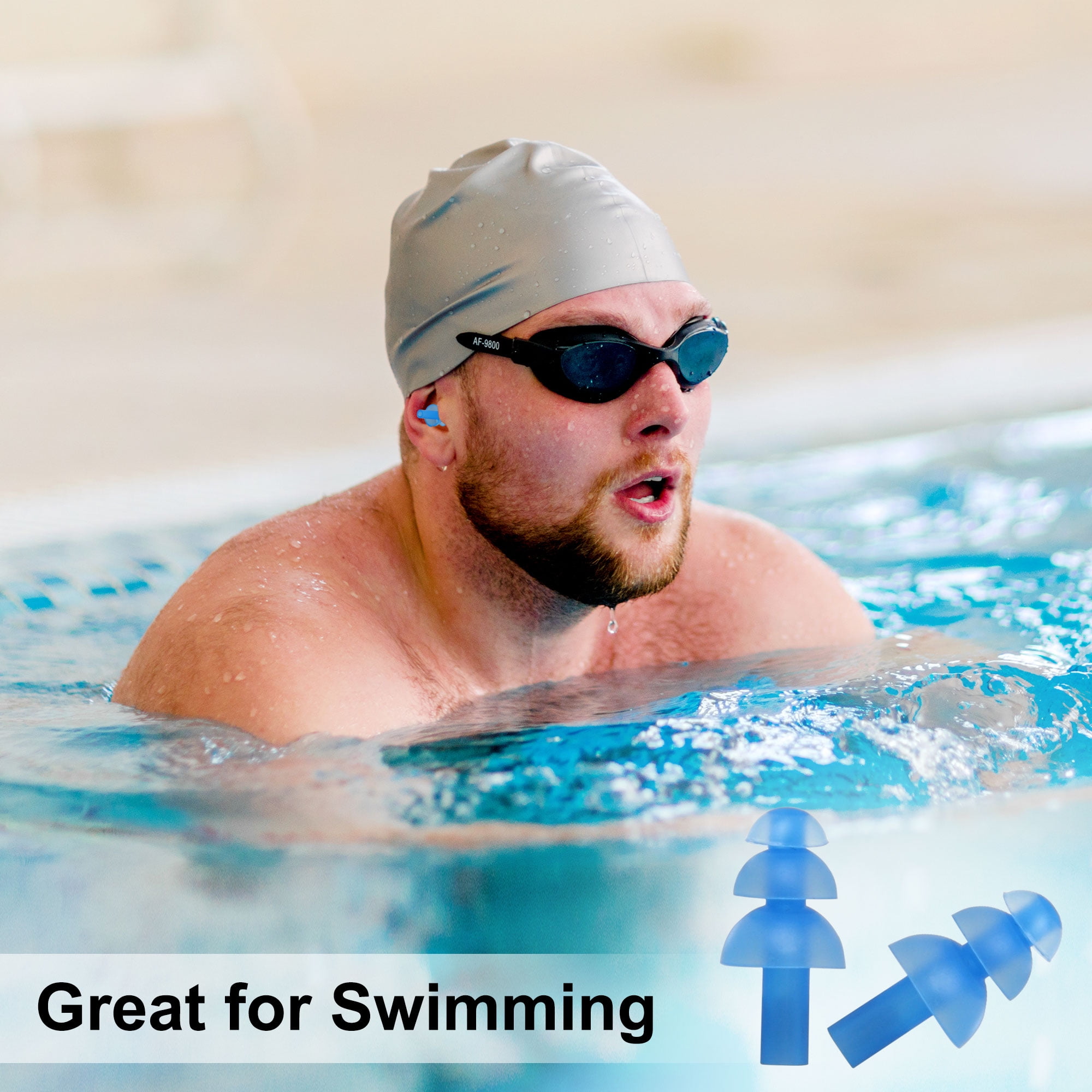 Unique Bargains 3 Pair Waterproof Ear Plugs Soft Silicone Swimming Earplugs for Men Women
