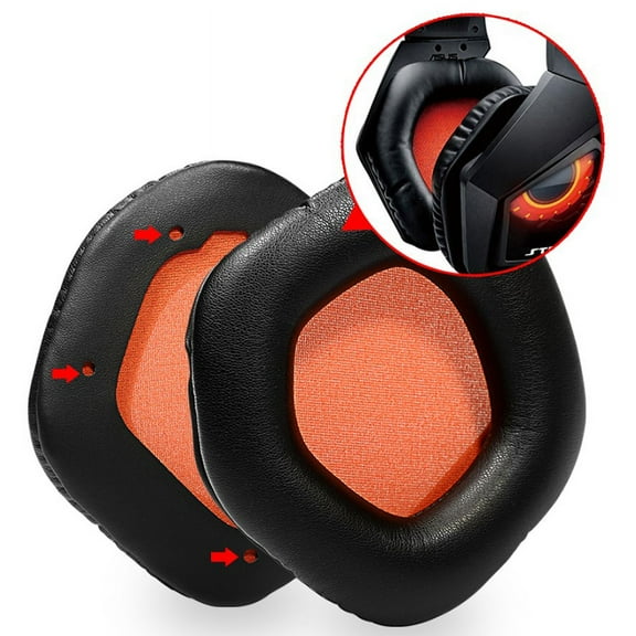 1Pair Replacement Potein Leather Memory Foam Cushion Ear Pads Earprads Headphone