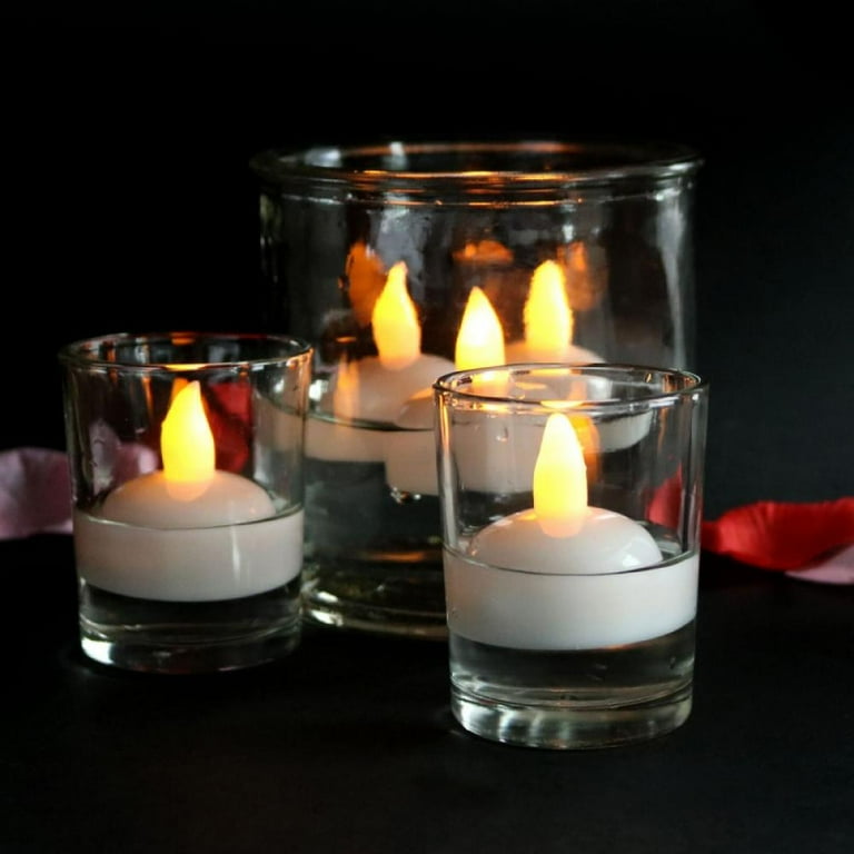  20 Pieces 1.5 Inch Unscented Floating Candles for Centerpieces,  Floating Pool Candles Round Burning Candles Decor for Valentine's Day,  Wedding Party Swimming Pool Bathtub Dinner Party Favor (White) : Home &  Kitchen