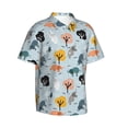 thumbnail image 2 of Daiia Elephant Tree Hawaiian Shirt for Men Gentle Cotton Regular Short Sleeve Casual-X-Large, 2 of 9