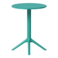 thumbnail image 3 of WestinTrends Playa 23.5" Outdoor Polypropylene Resin Round Patio Bistro Dining Table for 2, Turquoise, 3 of 6