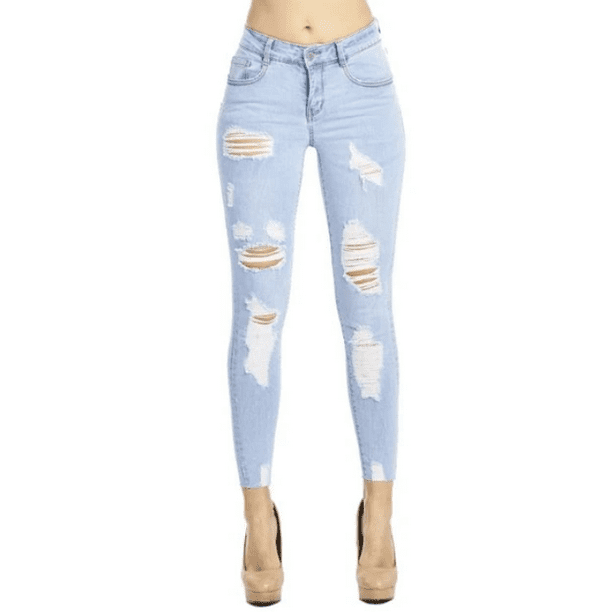 Light Blue Super Stretch Skinny Distressed Jeans Pants For Women Walmart Com Walmart Com Light Blue Super Stretch Skinny Distressed Jeans Pants For Women Walmart Com Walmart Com