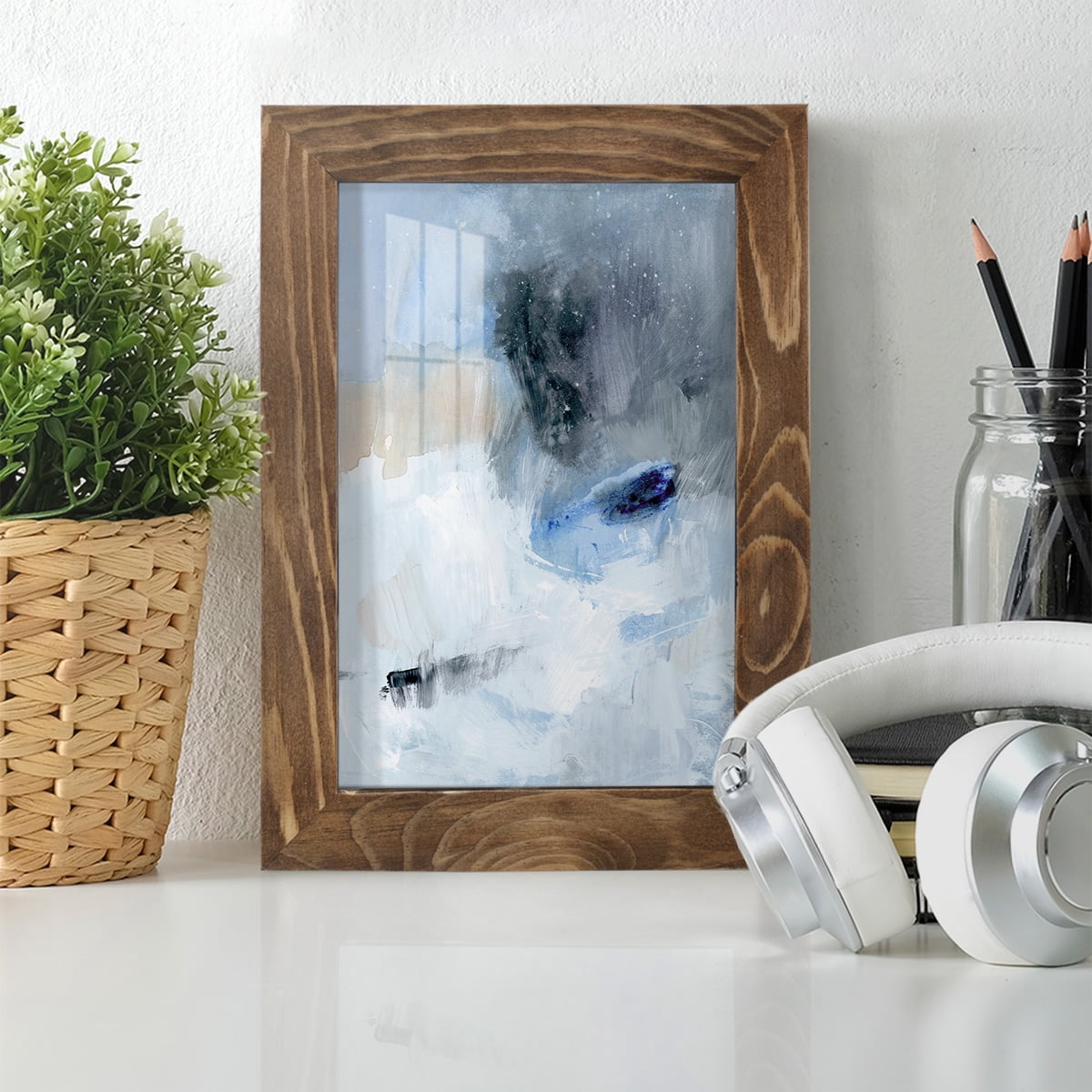 Welle II - Framed Print w/glass - Walnut