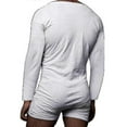 thumbnail image 2 of Mens Onesie Pajamas Henley Jumpsuit Button Down Sleepwear, 2 of 5