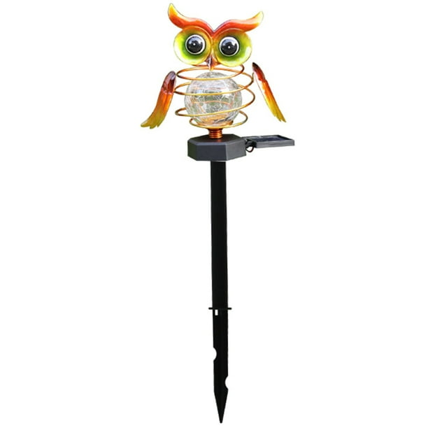 Luz De Enchufe De Tierra De Búho De Hierro Forjado Solar, Impermeable, Luz Led De Seguridad Para Exteriores, Respetuoso Con El Medio Ambiente Con Decoración De Búho Para Iluminación Decorativa Speravity HA015743-00