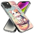 thumbnail image 2 of MUNDAZE Apple iPhone 12 Pro Max Shockproof Clear Hybrid Protective Phone Case Kawaii Manga Pink Cherry Blossom Cute Cat Cover, 2 of 5