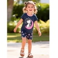 thumbnail image 3 of Emy Dola Toddler Girls Summer 2 Piece Outfits 100% Cotton Short Sleeve T-Shirt and Elastic Waist Shorts Clothing Sets 2-7 Years, 3 of 8