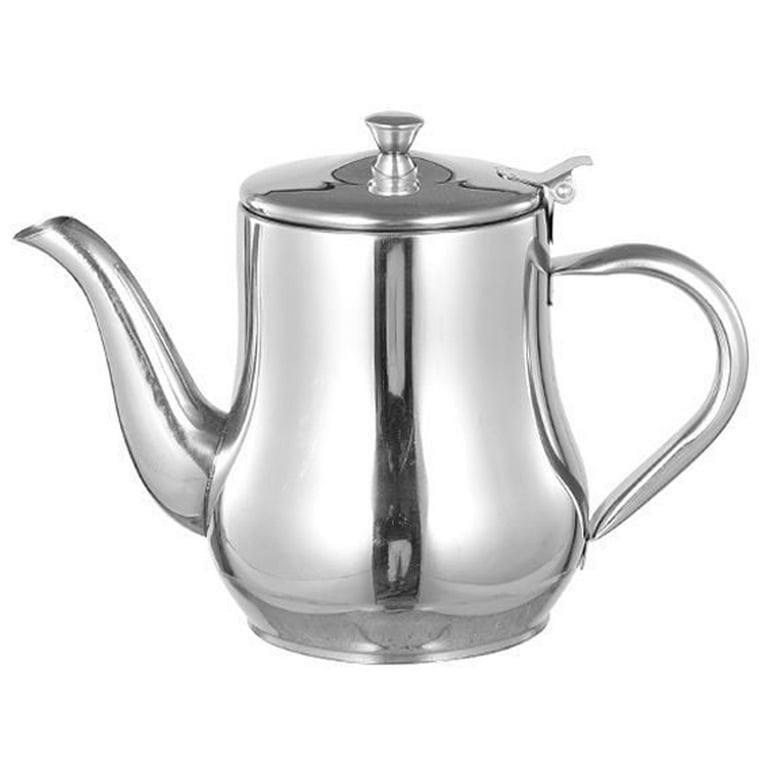 Stainless Steel Gooseneck Teapot With Filter, Metal Tea Pot Kettle Coffee  Server Olive Oil Can Table Serving Pot For Home, Restaurant, Outdoor,  Dishwasher Safe(silvery, ) - Temu