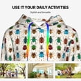 thumbnail image 4 of Kdxio Cartoon Insects Print Womens Oversized Hoodies Sweatshirts Hooded Pullover Tops Sweaters Casual-Small, 4 of 7