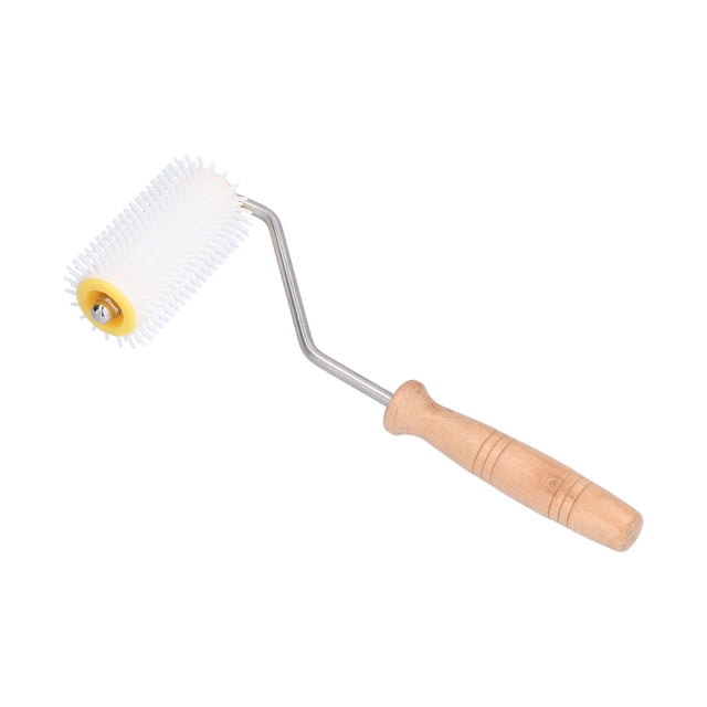 Débouchage Rouleau à Aiguilles, Rouleau à Miel Outil d'Apiculture Rouleau en Plastique Durable Poignée en Bois pour Ruche