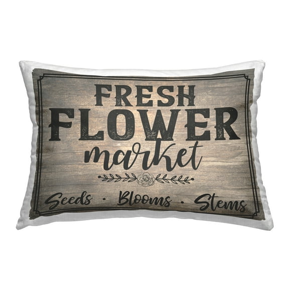 Stupell Industries Rustic Flower Market Decorative Printed Throw Pillow Design by Angela Nickeas.