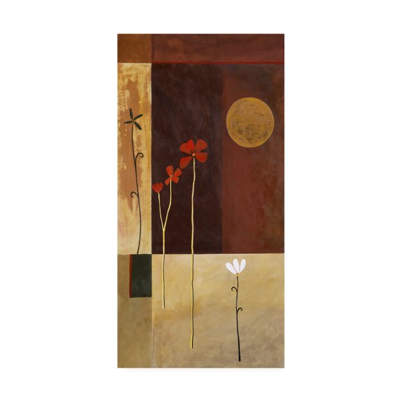 Trademark Fine Art 'Flowers With Full Moon' Canvas Art by Pablo Esteban