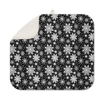 Black Christmas Snowflake Pattern Dish Drying Mat for Kitchen 1 Pack, Ultra Absorbent Microfiber Dishes Drainer Mats,16x18in(41x46cm)
