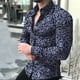 thumbnail image 2 of Camisas Cuello De Hombre Fashion Men's Casual imprimió Floral Long Sleeve Button T Shirt Top Blouse (Blue, 5XL), 2 of 6