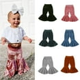 thumbnail image 6 of Seyurigaoka Kids Baby Girls Velvet Bell-Bottoms Long Flared Trousers Casual Elastic Waist Pants, 6 of 6