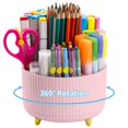 thumbnail image 1 of Organizador de escritorio Marbrasse con 5 compartimentos que gira 360°, color rosa, 1 of 7