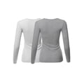 thumbnail image 2 of FashionOutfit Women's Casual Solid Basic Crew Neck Long Sleeves Thermal Top, 2 of 3