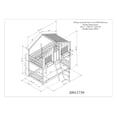 thumbnail image 3 of DreamBuck House Bunk Beds, Twin Over Twin Bunk Bed with Roof, Ladder, and Windows, Wood Bunk Bed with Guardrail, Twin Bunk Bed for Teens, Playhouse Bed Frame for Bedroom, No Box Spring Needed, 3 of 10