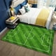 thumbnail image 5 of Alfombra suave de campo de fútbol ZJT250131492 | Alfombra de poliéster verde antideslizante para interior y exterior | Tapete de césped deportivo de 99 x 199 cm para sala de estar, dormitorio, mesa, 5 of 5