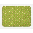 thumbnail image 1 of Anime Bath Mat, Kids Toy Rabbits Pattern on a Green Background with Doodle Carrots, Non-Slip Plush Mat Bathroom Kitchen Laundry Room Decor, 29.5 X 17.5 Inches, Apple Green Yellow and White, Ambesonne, 1 of 2