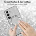 thumbnail image 4 of Case  for Samsung Galaxy S24 Glitter Case Luxury Plating Love Heart Compatible with MagSafe Clear Case with Camera Protector Protection Shockproof Cover for Women Girls-Sliver, 4 of 10