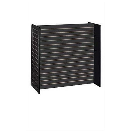 SSWBasics 24 x 48 x 48 inch Black Slatwall Gondola - Black Slatwall Gondola Display Unit -