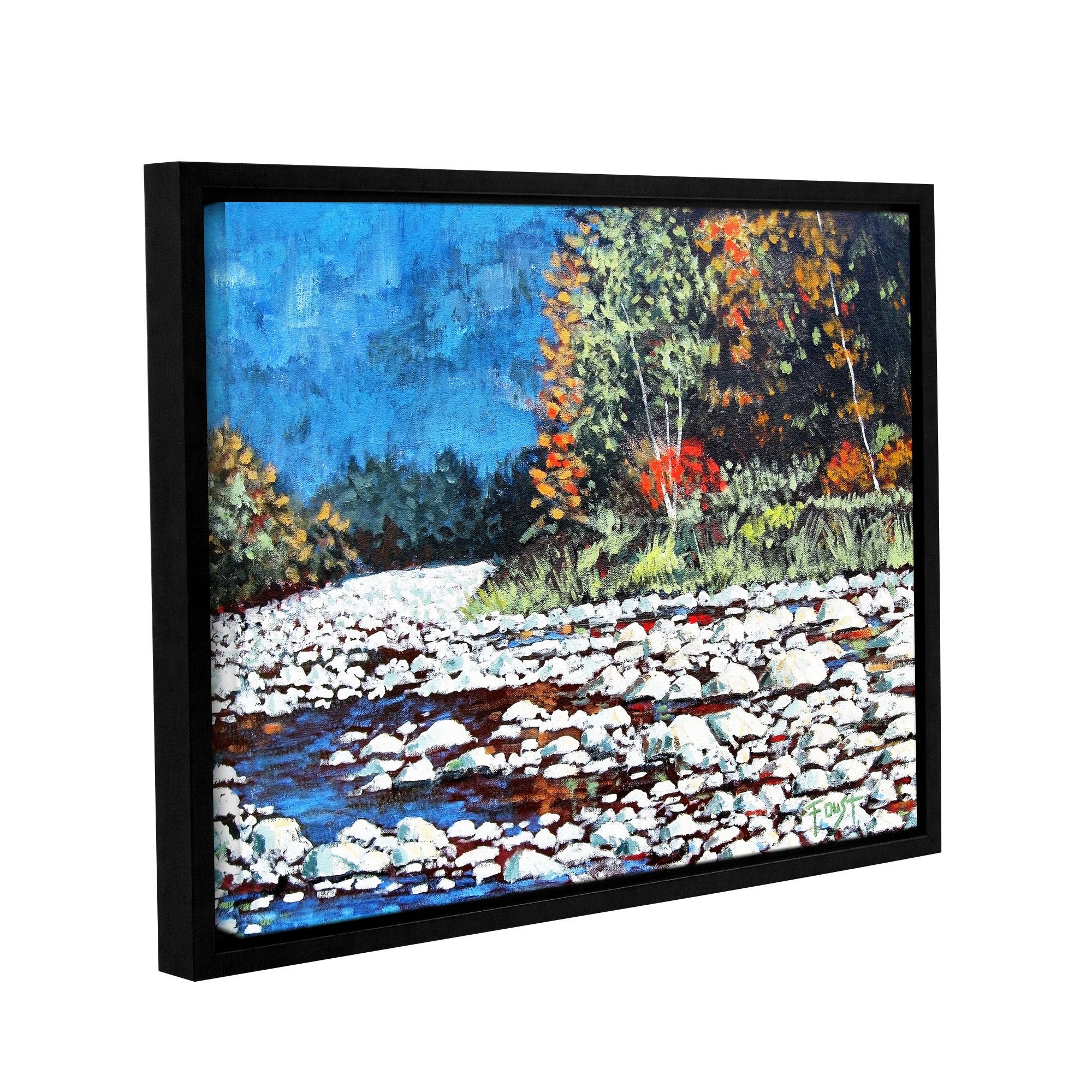 ArtWall Gene Foust "Pebble Creek" Gallery-Wrapped Floater-Framed Canvas