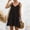 Black, variant on TIHLMK Black Dress Ladies Loose Solid Color Lace-Up Sleeveless Sling Ruffle Mini Dress