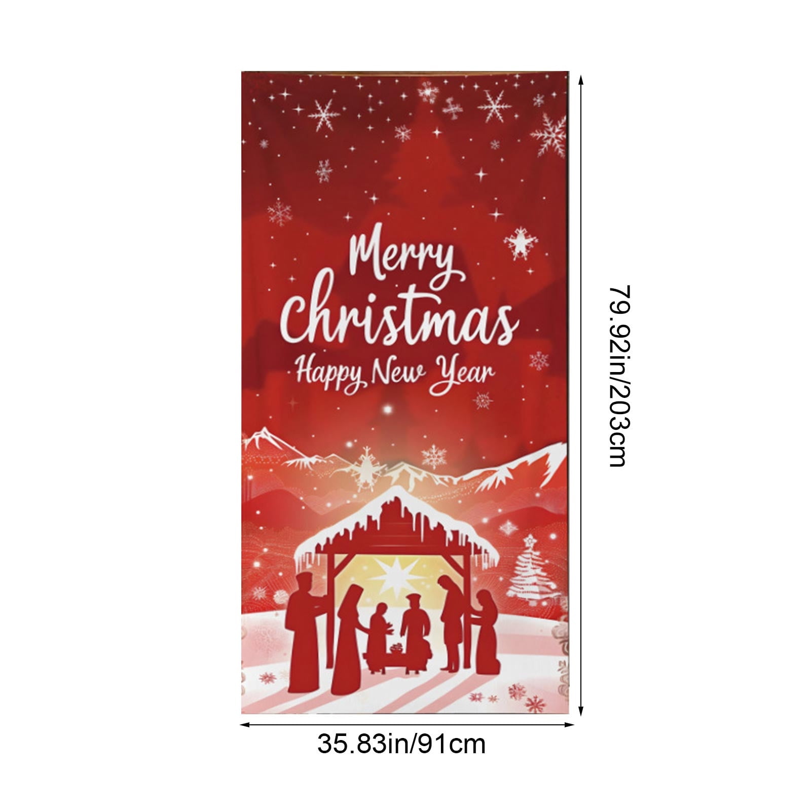 Housse De Porte De Noël – 90 X 200 Cm – Motif Père Noël – Tissu élastique Réutilisable – Pour Intérieur Et Extérieur - 8