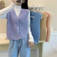 thumbnail image 2 of Suéter Retro para mujer, camiseta sin mangas, chaleco tejido informal sin mangas, jersey con cuello en V, cárdigan holgado F386 2024, 2 of 5