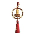 thumbnail image 3 of BAOSITY Buddha Statue Car Rearview Mirror Charm Pendant with Tassel Feng Shui Decor Red w Spacer Beads, 3 of 8