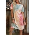 thumbnail image 1 of Robe T-Shirt Ample à Fente Teinture sur Nœuds Multicolore pour Femme, 1 of 20