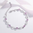 thumbnail image 4 of Huepoe Women Fashion Bracelet Heart Rhinestone Charm Chain Bracelet Zinc Alloy Bracelet Wrist Jewelry for Valentine's Day Birthday Party, 4 of 8