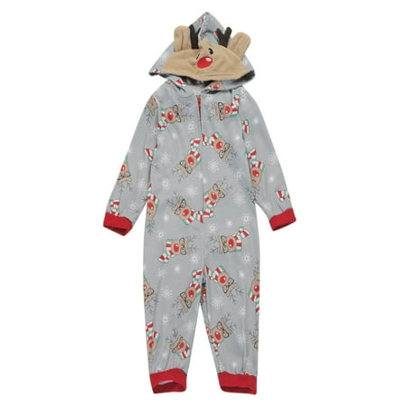 

Christmas Family Matching Pajamas Set Cute Elk Antlers Hoody Jumpsuit Romper Onesie Sleepwear for Holiday Party