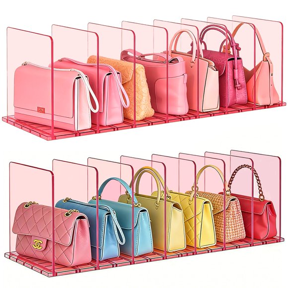 Organizador de bolsos SortNStore ajustable de acrílico rosa